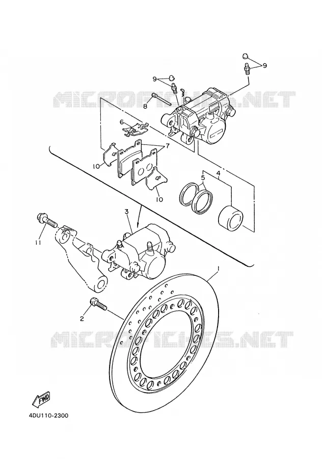 REMKLAUW ACHTER Yamaha MOTO 600 2001 XJS DIVERSION  XJ600S