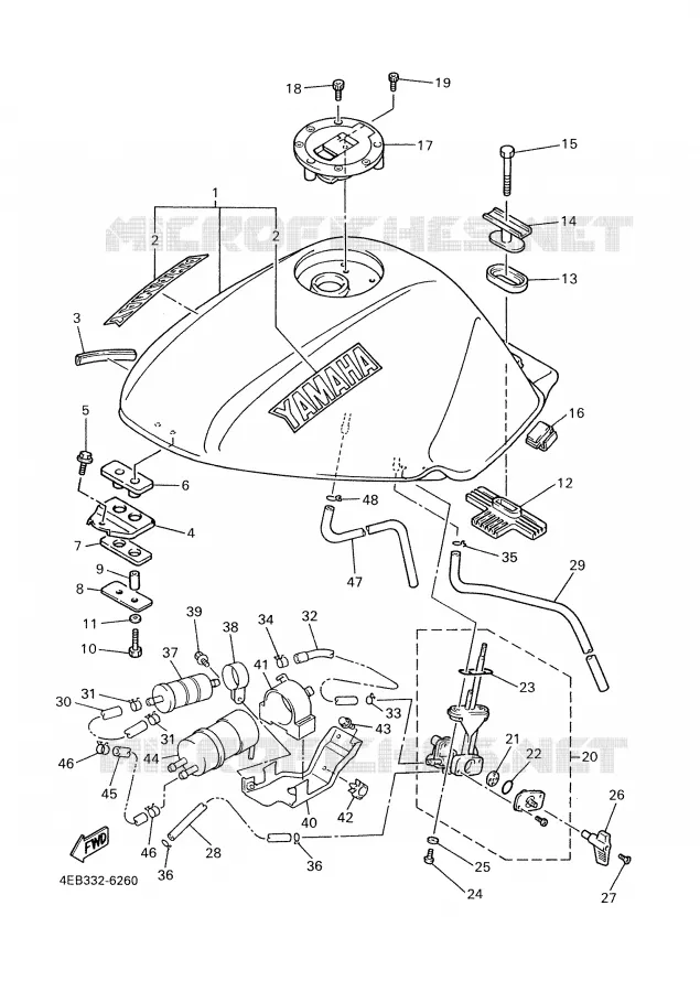BENZINE TANK Yamaha MOTO 600 2001 XJS DIVERSION  XJ600S