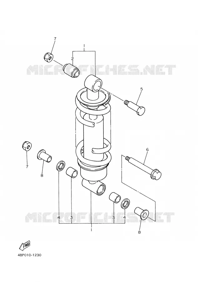 ACHTER SCHOKBREKER Yamaha MOTO 600 2001 XJS DIVERSION  XJ600S