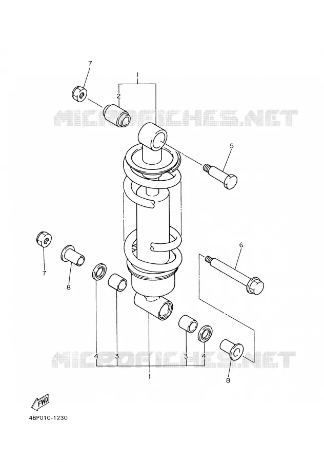 ACHTER SCHOKBREKER Yamaha MOTO 600 2002 XJS DIVERSION  XJ600S