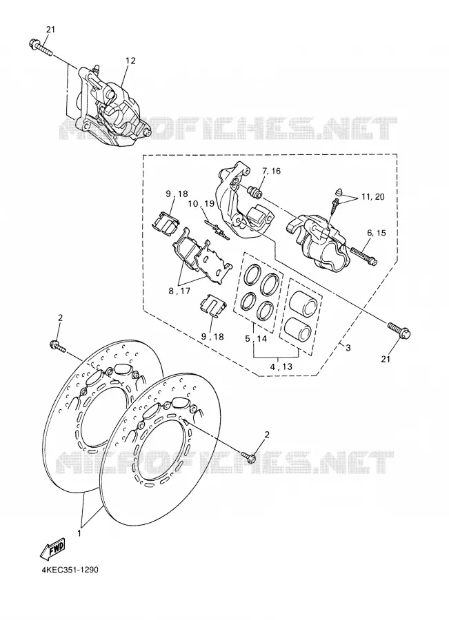 REMKLAUW VOOR Yamaha MOTO 600 2002 XJS DIVERSION  XJ600S