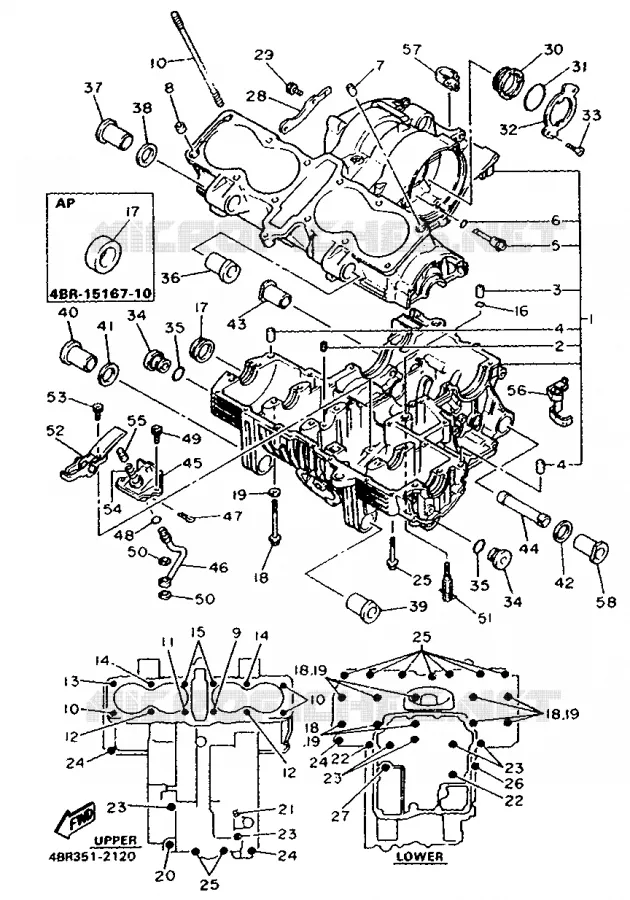 CARTERDELEN Yamaha MOTO 600 1992 XJS DIVERSION  XJ600S (37KW)