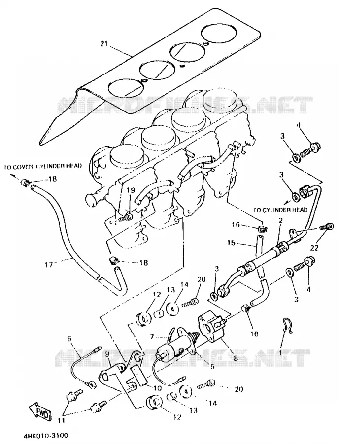 CARBURATEUR 2 Yamaha MOTO 600 1994 XJS DIVERSION  XJ600S (37KW)