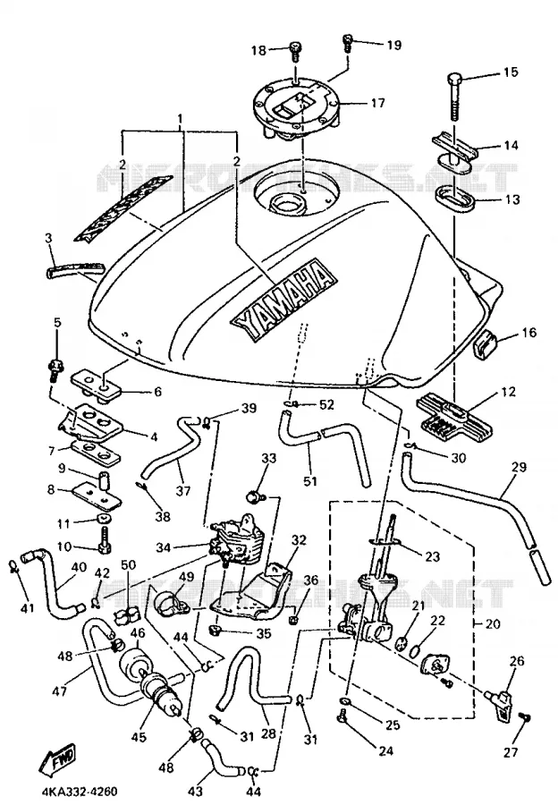 BENZINE TANK Yamaha MOTO 600 1994 XJS DIVERSION  XJ600S (37KW)