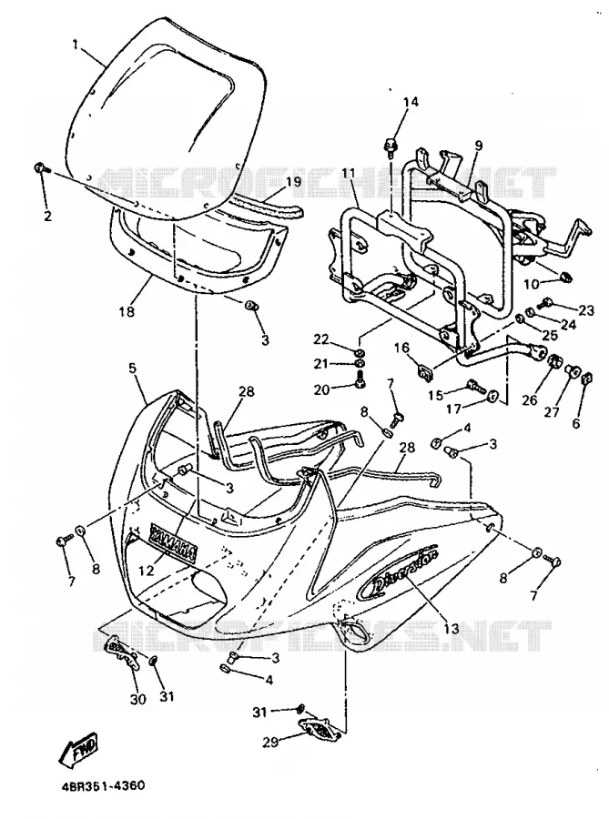 KUIPDEEL VOOR Yamaha MOTO 600 1994 XJS DIVERSION  XJ600S (37KW)