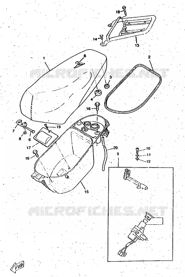 ZADEL / BAGAGE REK Yamaha SCOOTER 50 1997 BOOSTER  CW50RS