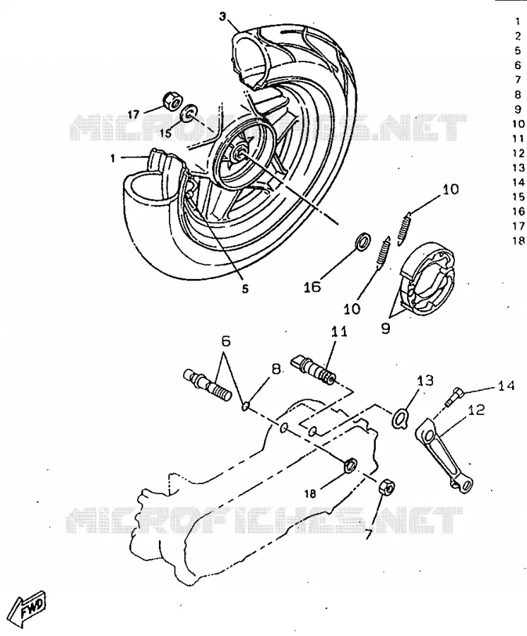 ACHTERWIEL Yamaha SCOOTER 50 1998 BOOSTER  CW50RS