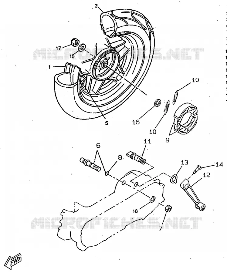 ACHTERWIEL Yamaha SCOOTER 50 1998 BOOSTER  CW50RS