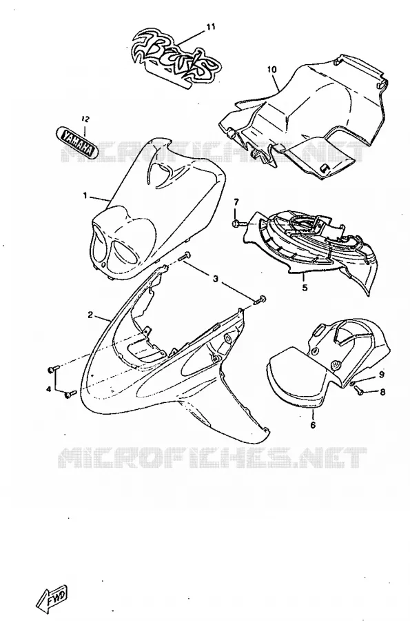 SPATBORD Yamaha SCOOTER 50 1998 BOOSTER  CW50RS