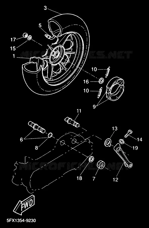 ACHTERWIEL Yamaha SCOOTER 50 2000 NEXT GENERATION  CW50RS