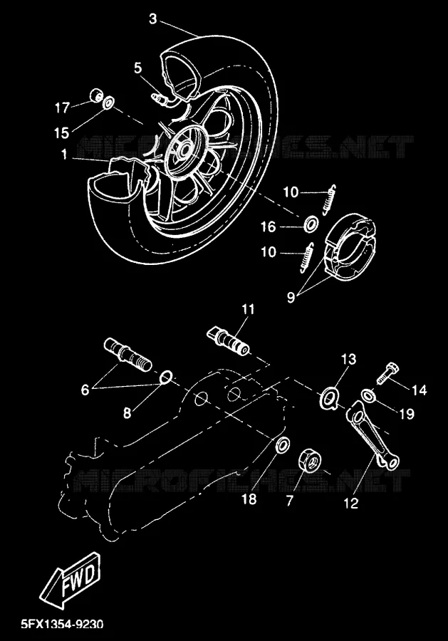 ACHTERWIEL Yamaha SCOOTER 50 2000 NEXT GENERATION  CW50RS