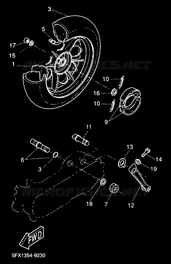 ACHTERWIEL Yamaha SCOOTER 50 2000 NEXT GENERATION  CW50RS