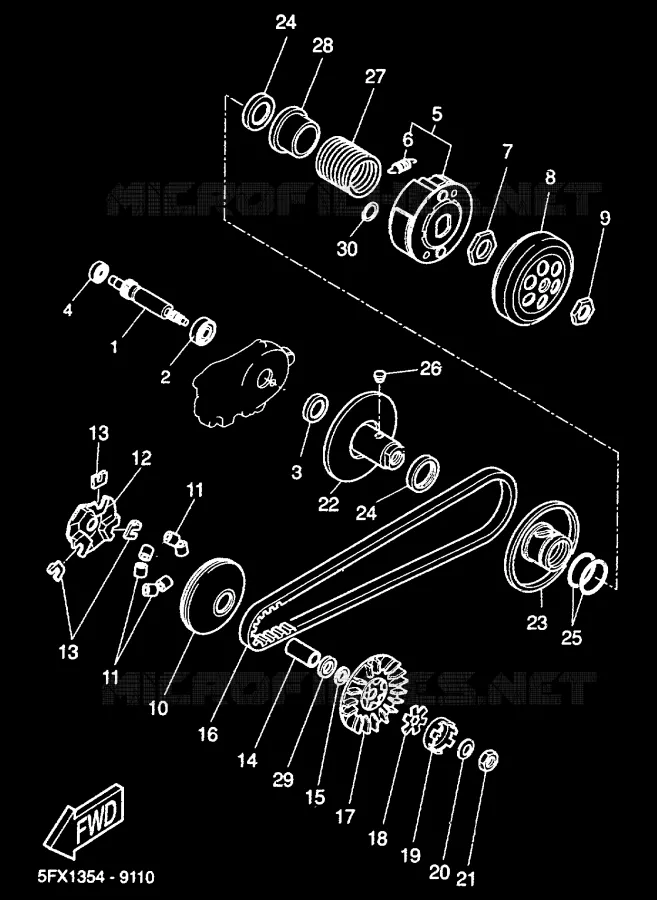 STARTMOTOR KOPPELINGS Yamaha SCOOTER 50 2000 NEXT GENERATION  CW50RS