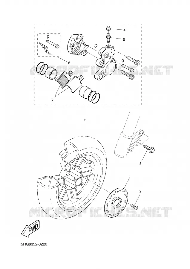 REMKLAUW VOOR Yamaha SCOOTER 50 2003 NEXT GENERATION  CW50RS