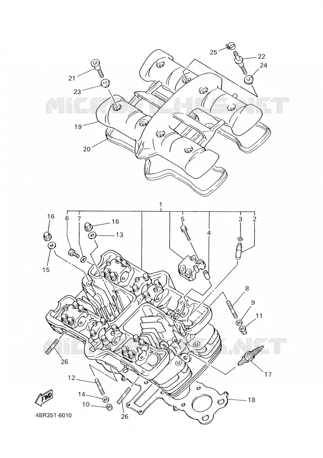 CILINDERKOP Yamaha MOTO 600 1997 XJS DIVERSION  XJ600S'97
