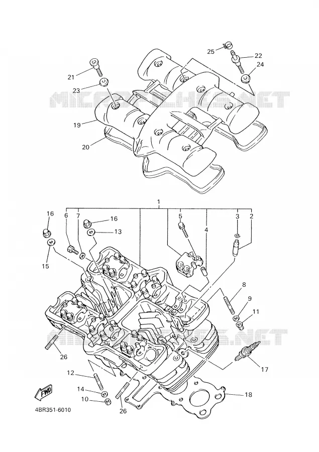 CILINDERKOP Yamaha MOTO 600 1997 XJS DIVERSION  XJ600S'97