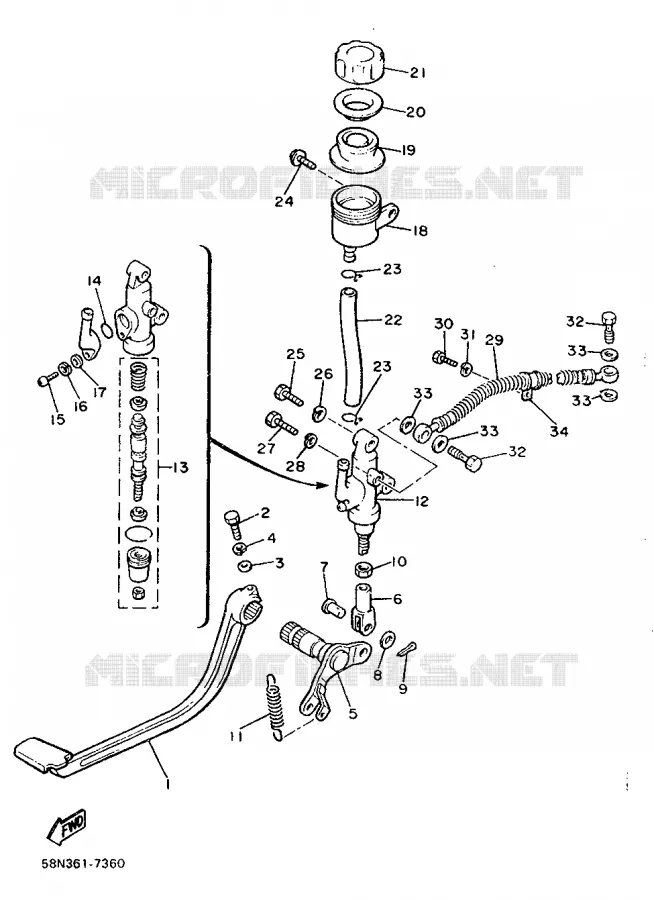 REMPOMP ACHTER Yamaha MOTO 900 1987 XJ  XJ900F
