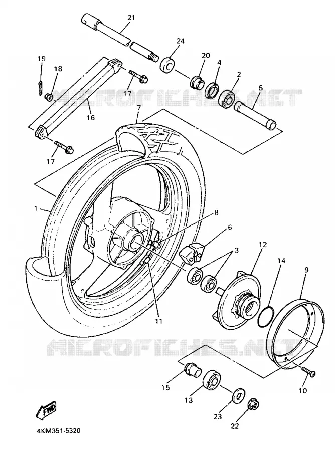ACHTERWIEL Yamaha MOTO 900 1995 DIVERSION  XJ900S