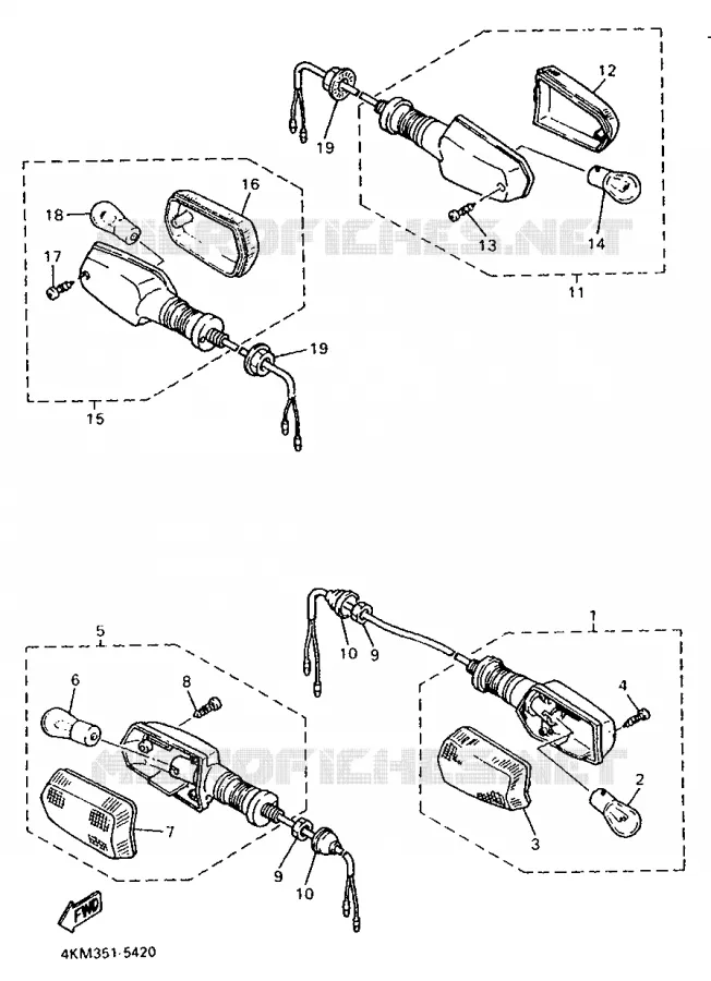 KNIPPERLICHT Yamaha MOTO 900 1995 DIVERSION  XJ900S
