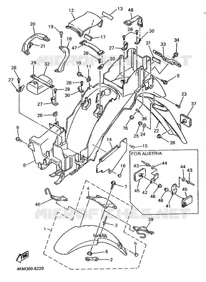 SPATBORD Yamaha MOTO 900 1996 DIVERSION  XJ900S