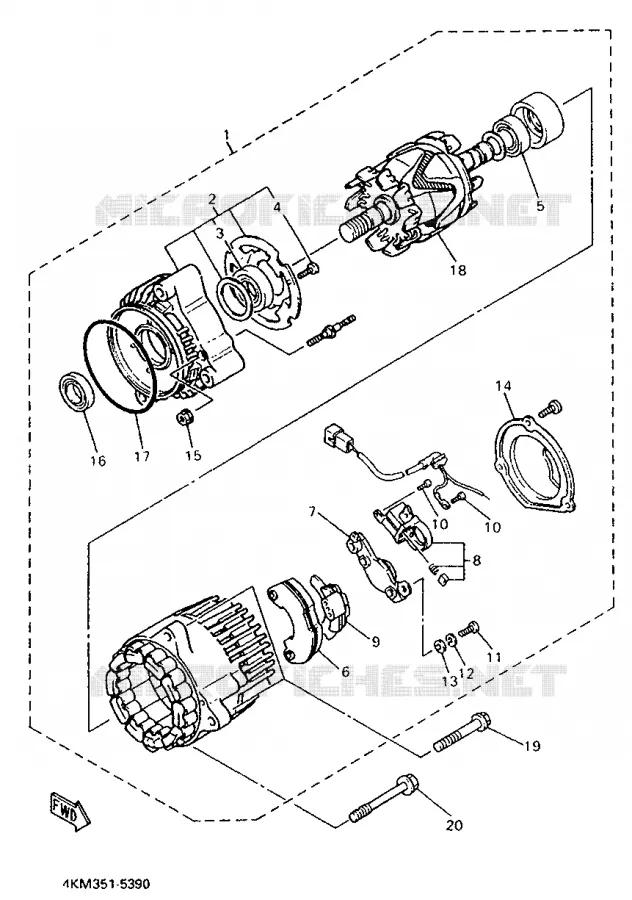 DYNAMO Yamaha MOTO 900 1997 DIVERSION  XJ900S