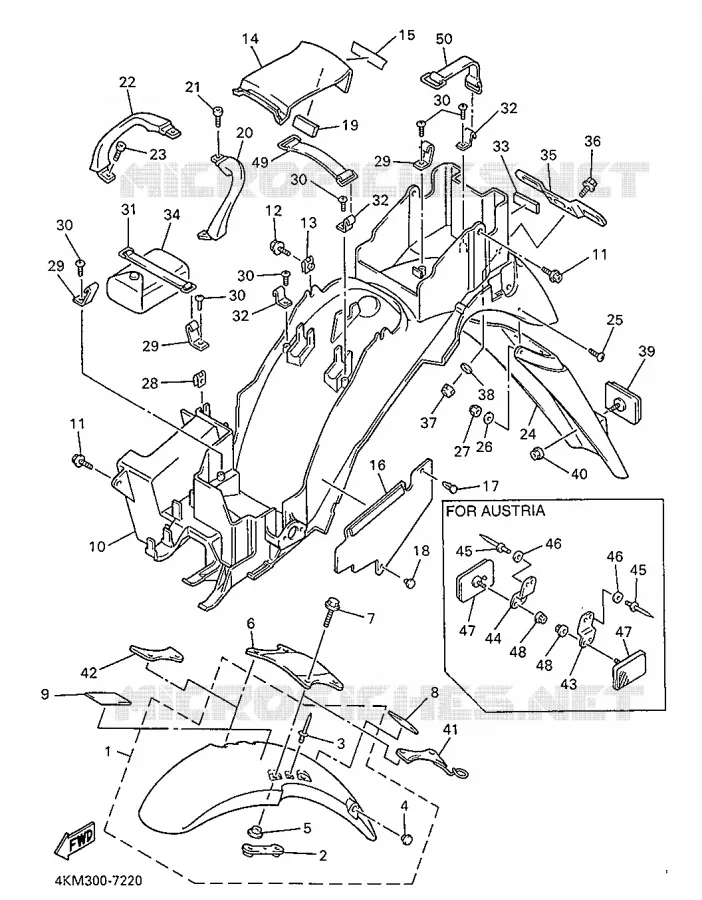 SPATBORD Yamaha MOTO 900 1997 DIVERSION  XJ900S