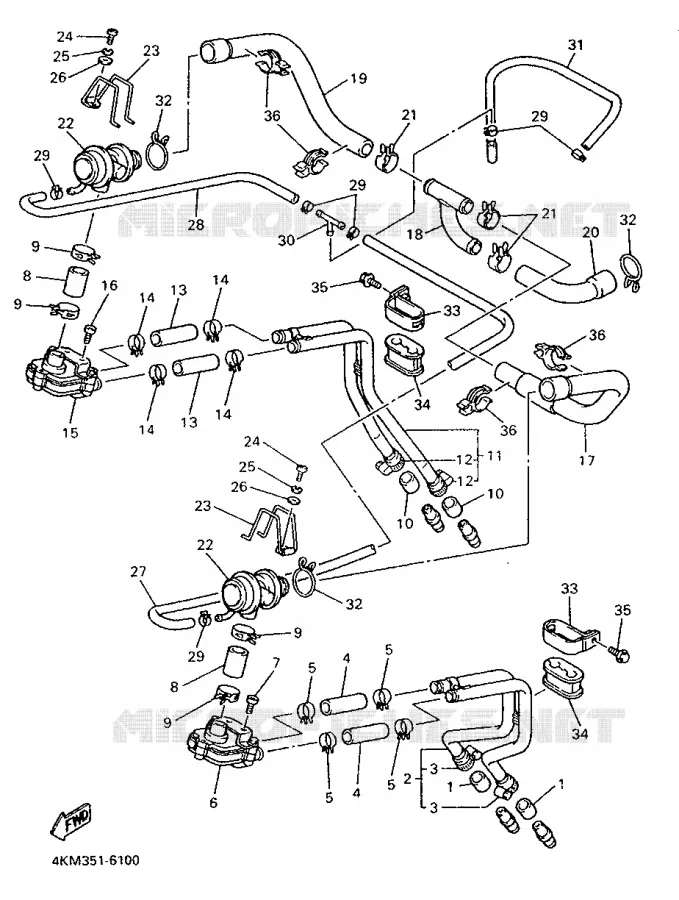 AIR INDUCTION SYSTEM AIS Yamaha MOTO 900 1998 DIVERSION  XJ900S