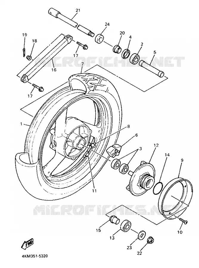 ACHTERWIEL Yamaha MOTO 900 1998 DIVERSION  XJ900S