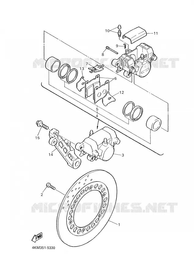 REMKLAUW ACHTER Yamaha MOTO 900 2000 DIVERSION  XJ900S