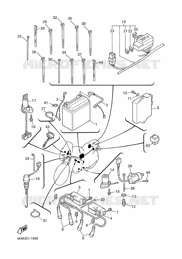 ELECTRISCH 2 Yamaha MOTO 900 2000 DIVERSION  XJ900S
