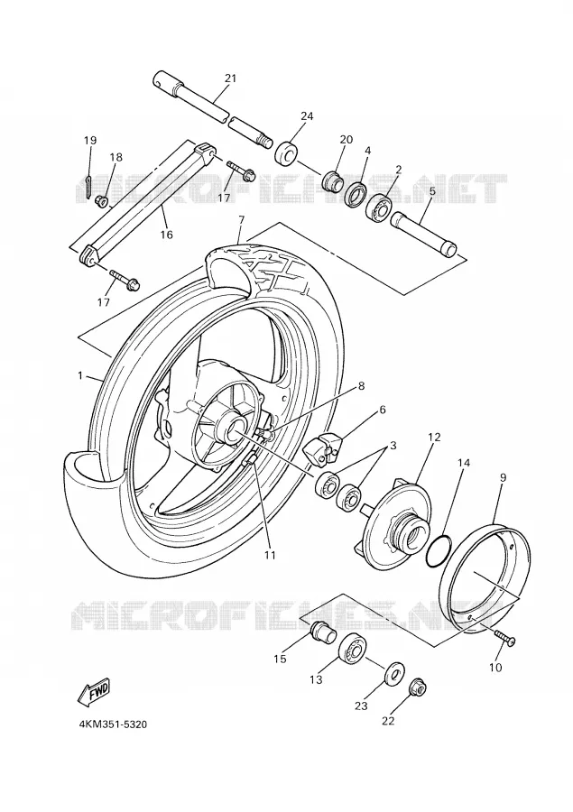ACHTERWIEL Yamaha MOTO 900 2000 DIVERSION  XJ900S