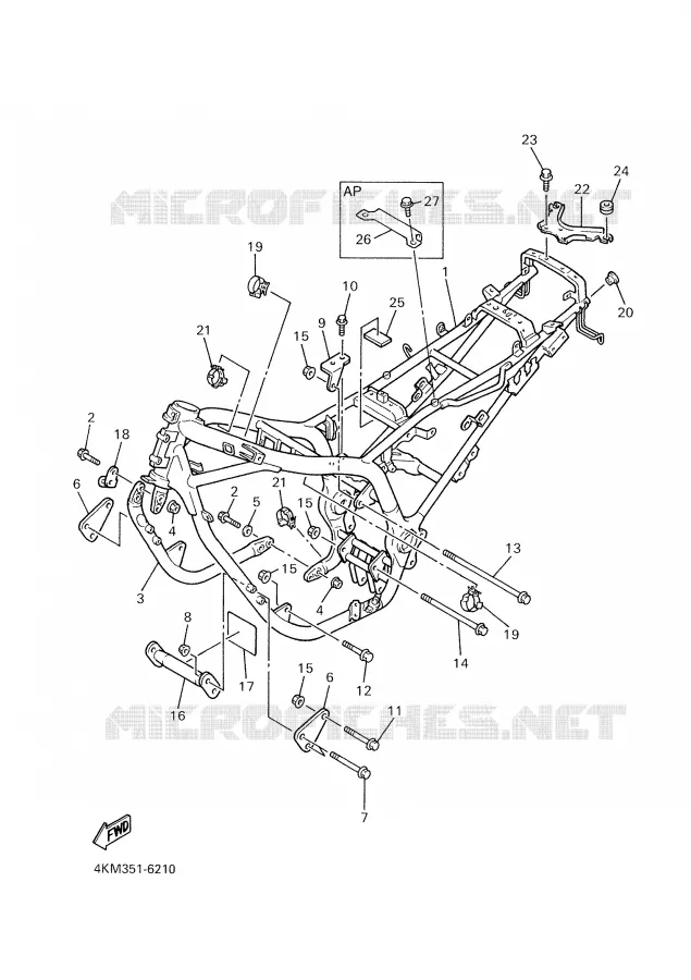 FRAME Yamaha MOTO 900 2001 DIVERSION  XJ900S