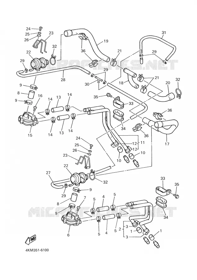 AIR INDUCTION SYSTEM AIS Yamaha MOTO 900 2002 DIVERSION  XJ900SP