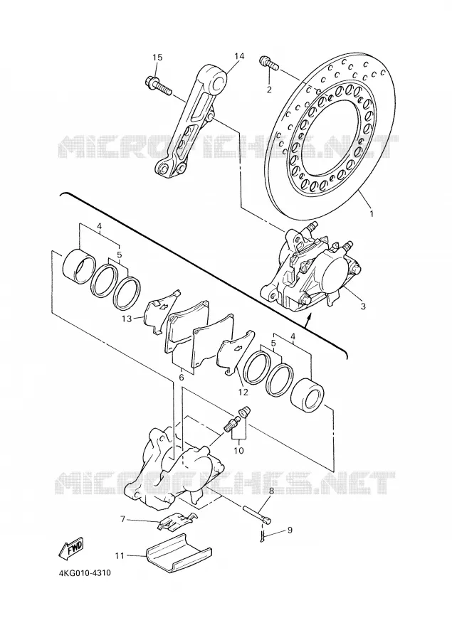 REMKLAUW ACHTER Yamaha MOTO 1300 2000 XJR  XJR1300