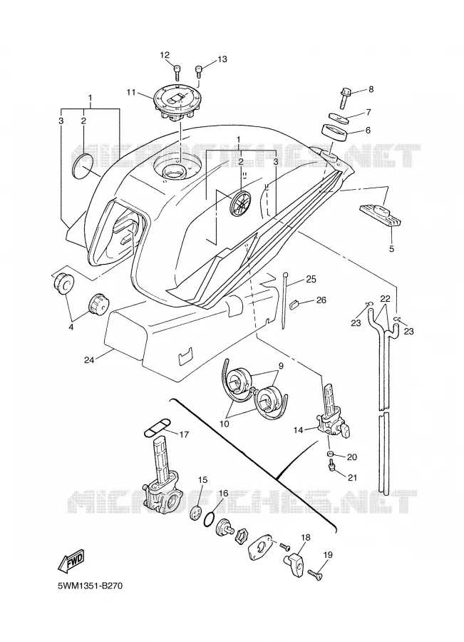BENZINE TANK Yamaha MOTO 1300 2003 XJR  XJR1300