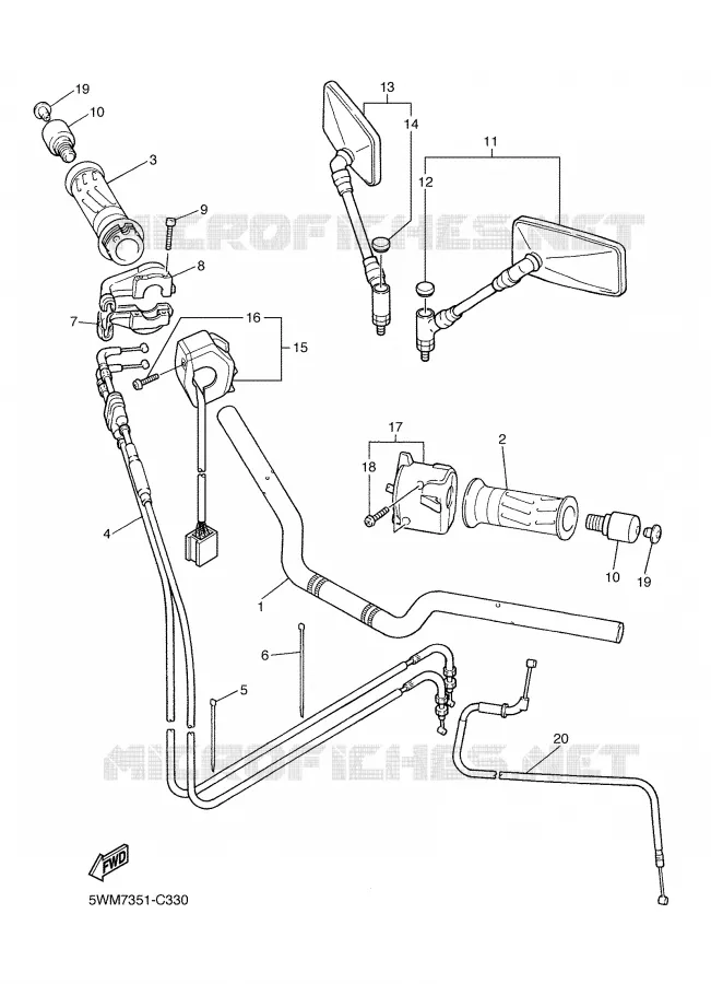 STUUR / KABEL Yamaha MOTO 1300 2005 XJR  XJR1300