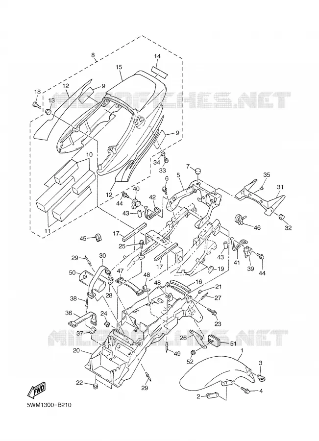 SPATBORD Yamaha MOTO 1300 2003 XJR  XJR1300R