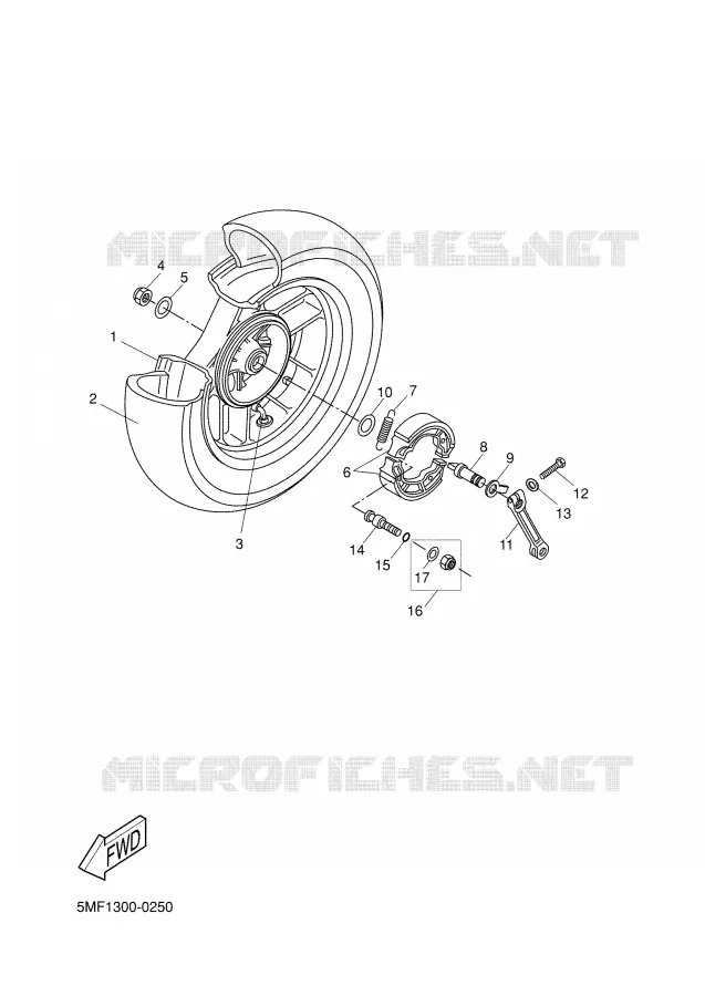 ACHTERWIEL Yamaha SCOOTER 125 2000 XN  XN125
