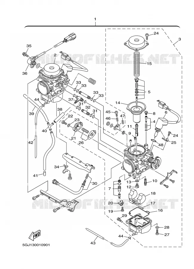 CARBURATEUR  Yamaha SCOOTER 500 2001 TMAX  XP500