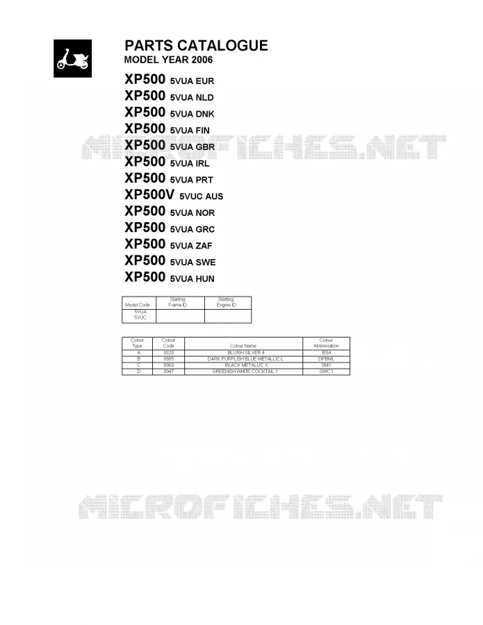 * CATALOG PREFACE * Yamaha SCOOTER 500 2006 TMAX  XP500