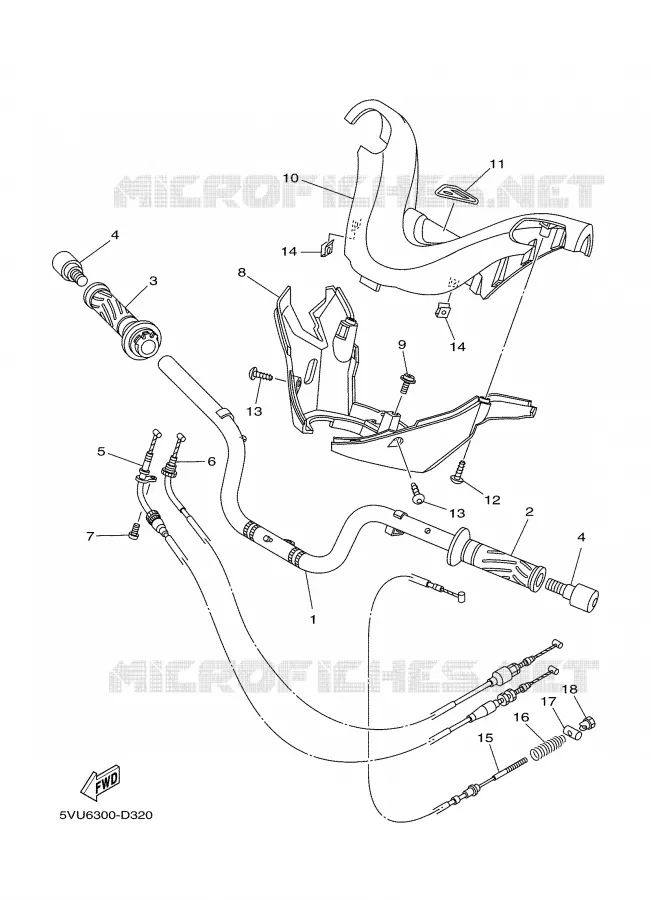 STUUR / KABEL Yamaha SCOOTER 500 2007 TMAX  XP500 TMAX