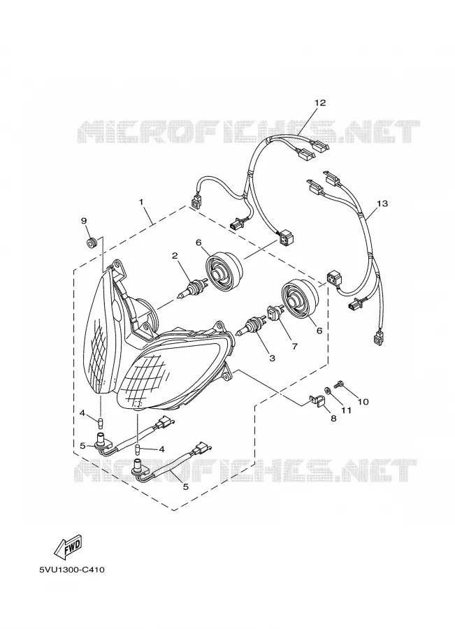 KOPLAMP Yamaha SCOOTER 500 2006 TMAX ABS  XP500A