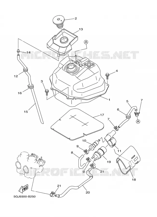 BENZINE TANK Yamaha SCOOTER 500 2003 TMAX  XP500R
