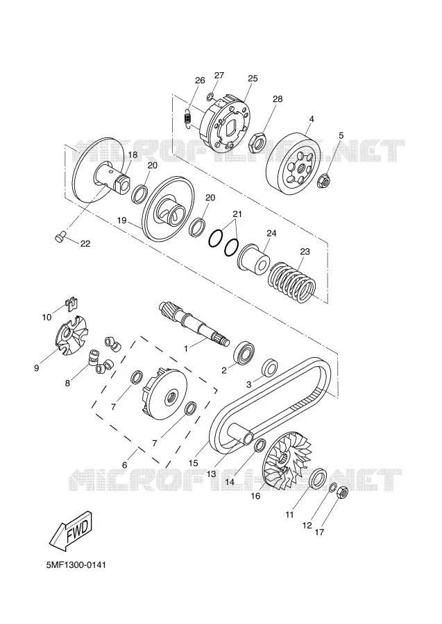 STARTMOTOR KOPPELINGS Yamaha SCOOTER 125 2001 MAXSTER  XQ125