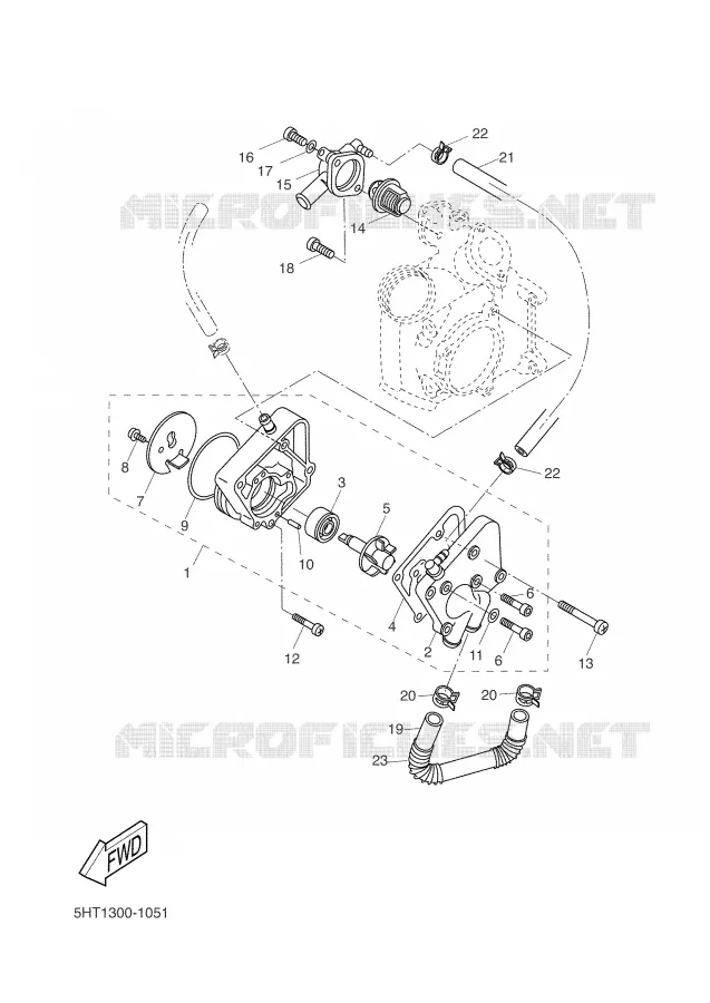 WATERPOMP / SLANGEN Yamaha SCOOTER 150 2001 XQ  XQ150
