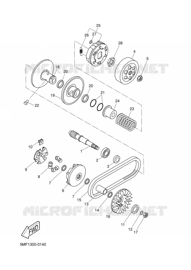 STARTMOTOR KOPPELINGS Yamaha SCOOTER 150 2002 MAXSTER  XQ150 MAXTER