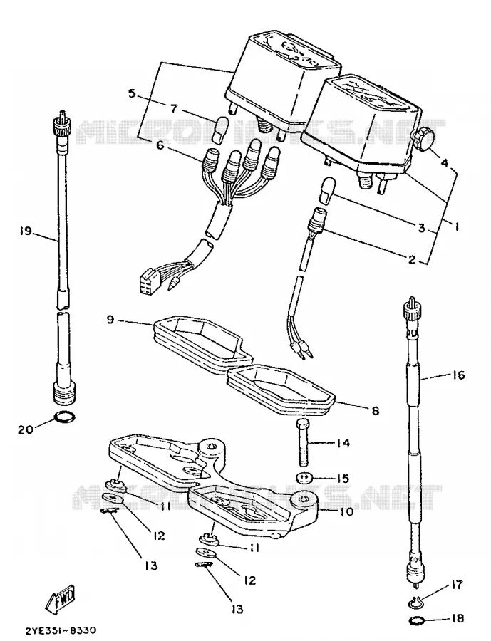 TELLERSET Yamaha MOTO 125 1991 XT  XT125