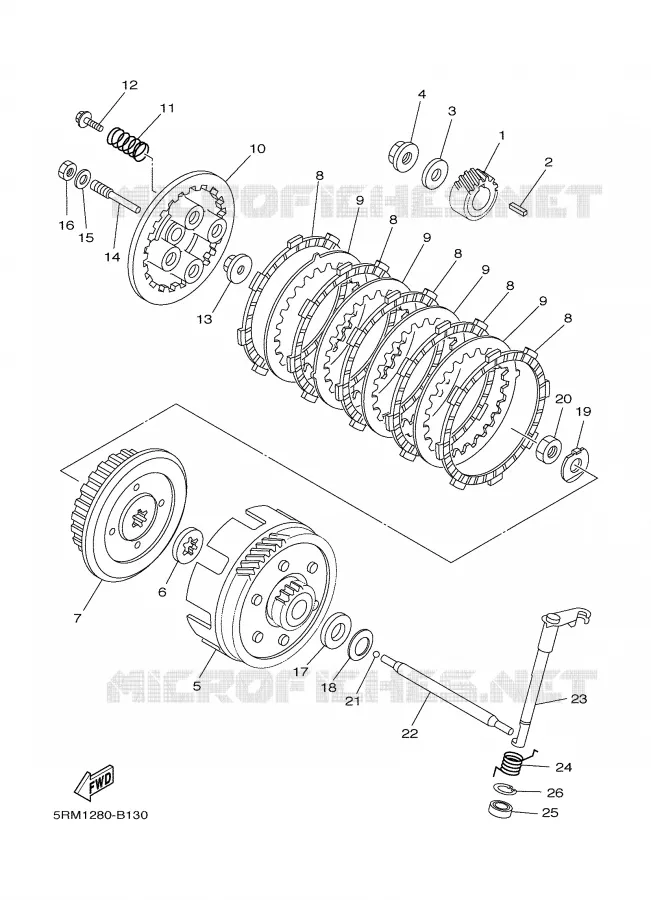STARTMOTOR KOPPELINGS Yamaha MOTO 125 2005 XTR  XT125R
