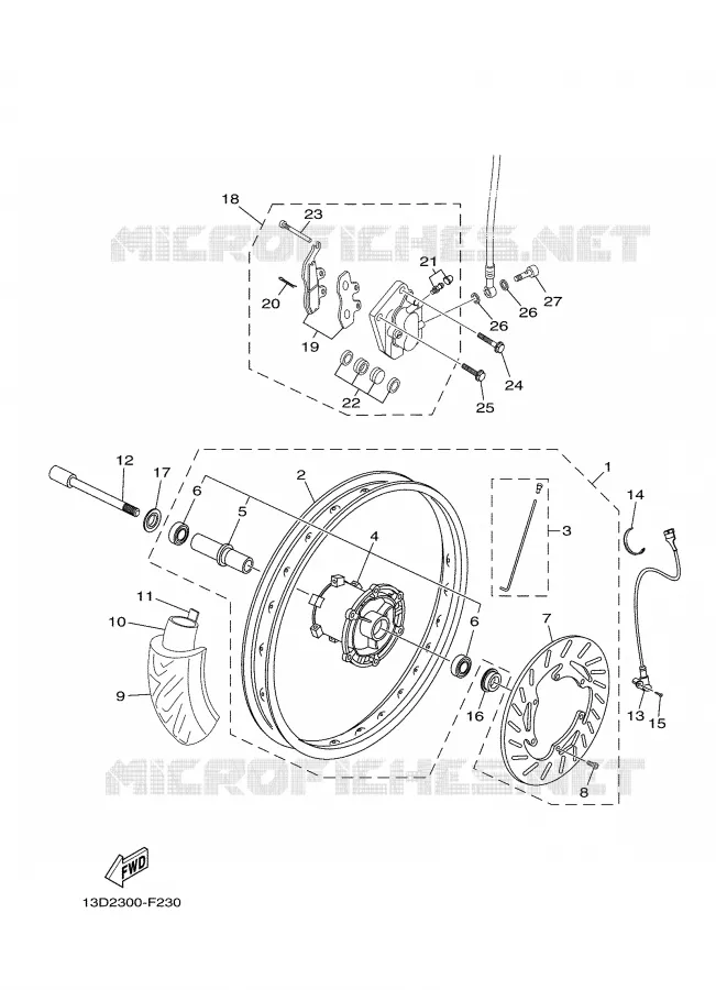 REM / WIEL VOOR Yamaha MOTO 125 2007 XTX  XT125X