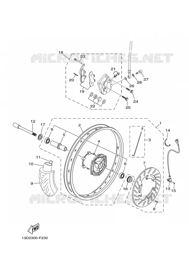 REM / WIEL VOOR Yamaha MOTO 125 2008 XTX  XT125X